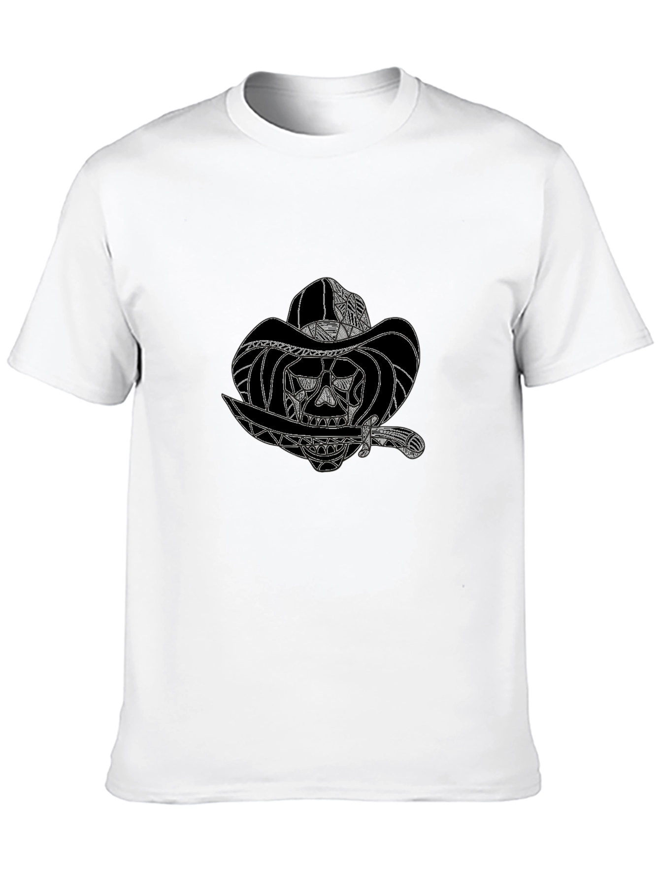 Skull Cowboy Graphic Black T-Shirt