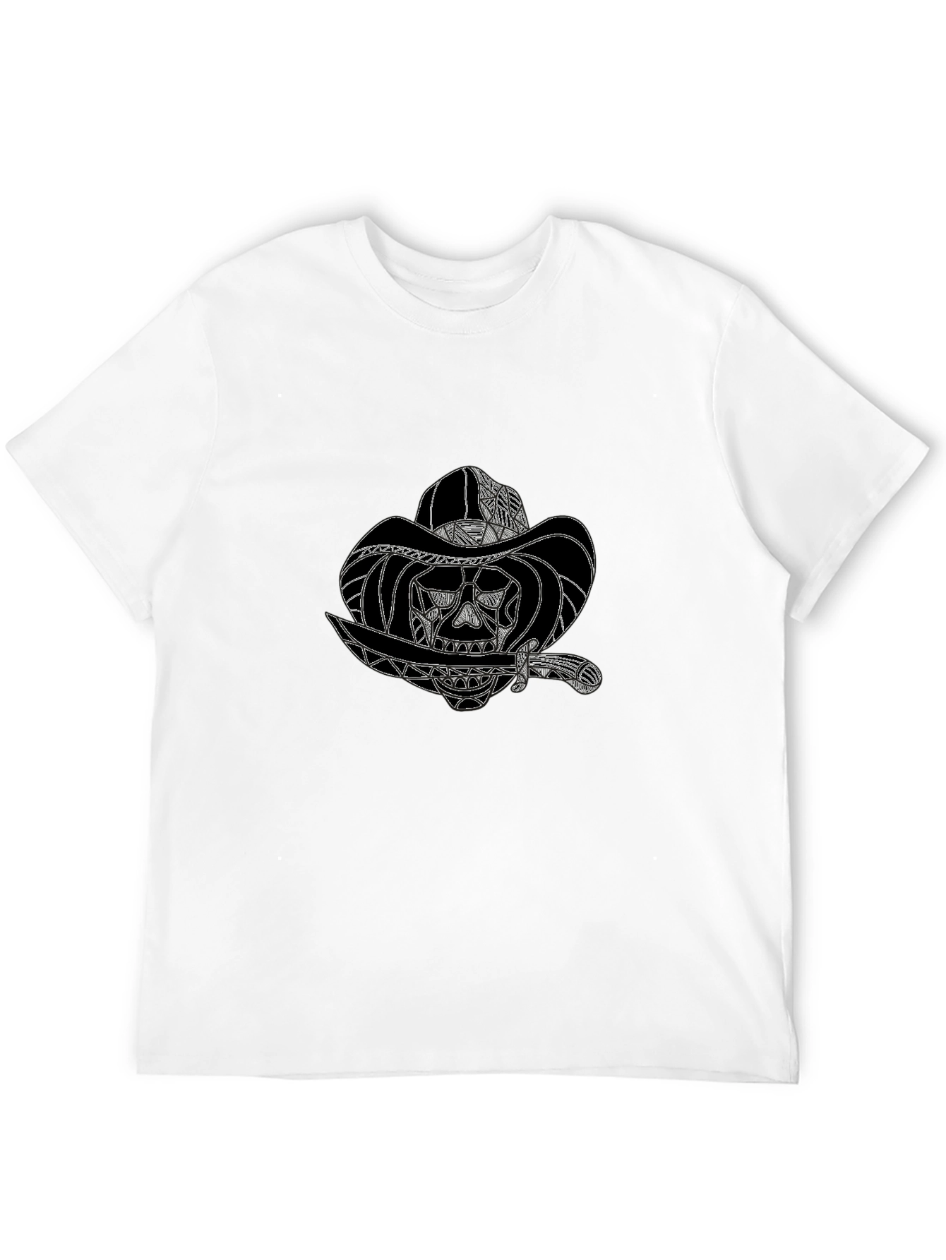 Skull Cowboy Graphic Black T-Shirt