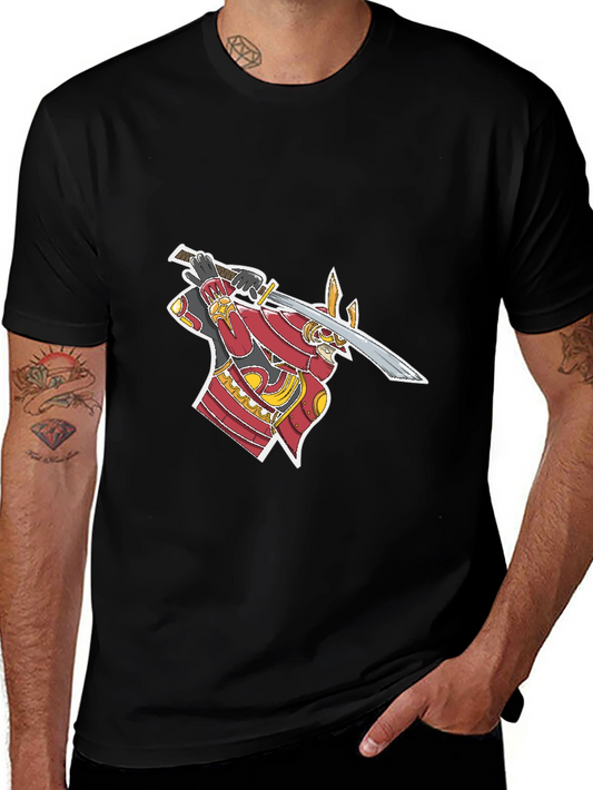 Samurai Graphic T-Shirt - Black Cotton Tee