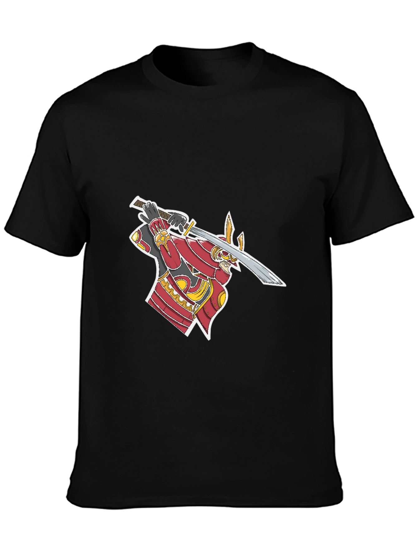 Samurai Graphic T-Shirt - Black Cotton Tee