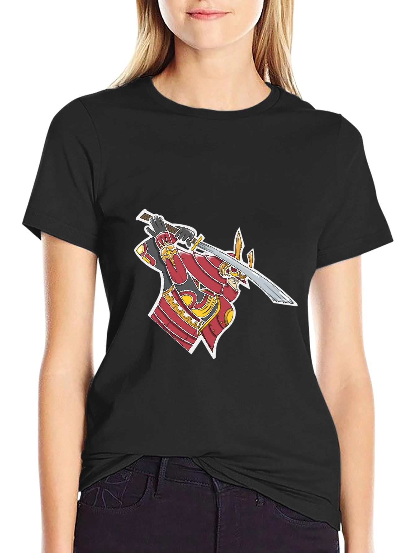 Samurai Graphic T-Shirt - Black Cotton Tee
