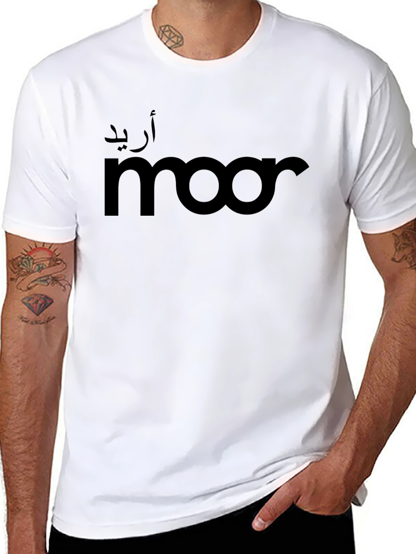 Mens Black Graphic T-Shirt - Moor Design