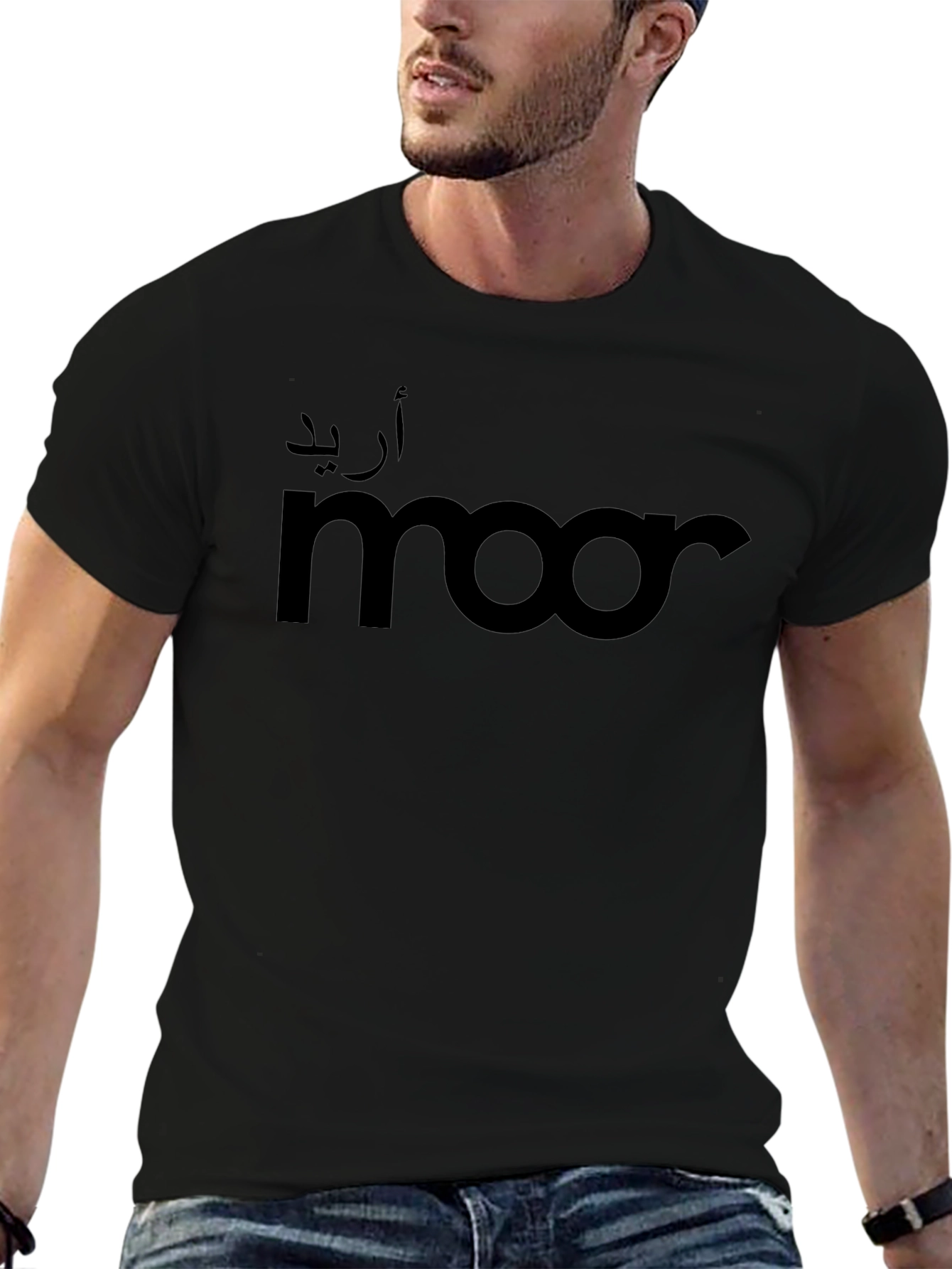 Mens Black Graphic T-Shirt - Moor Design