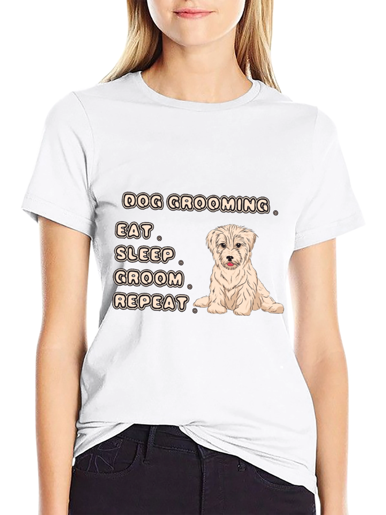 Dog Grooming T-Shirt - Eat Sleep Groom Repeat!