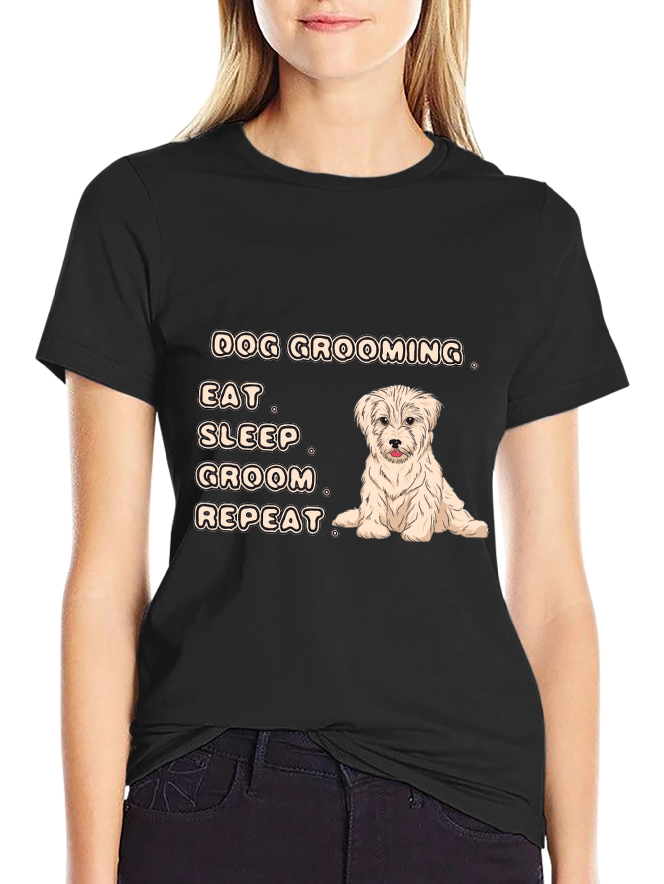 Dog Grooming T-Shirt - Eat Sleep Groom Repeat!
