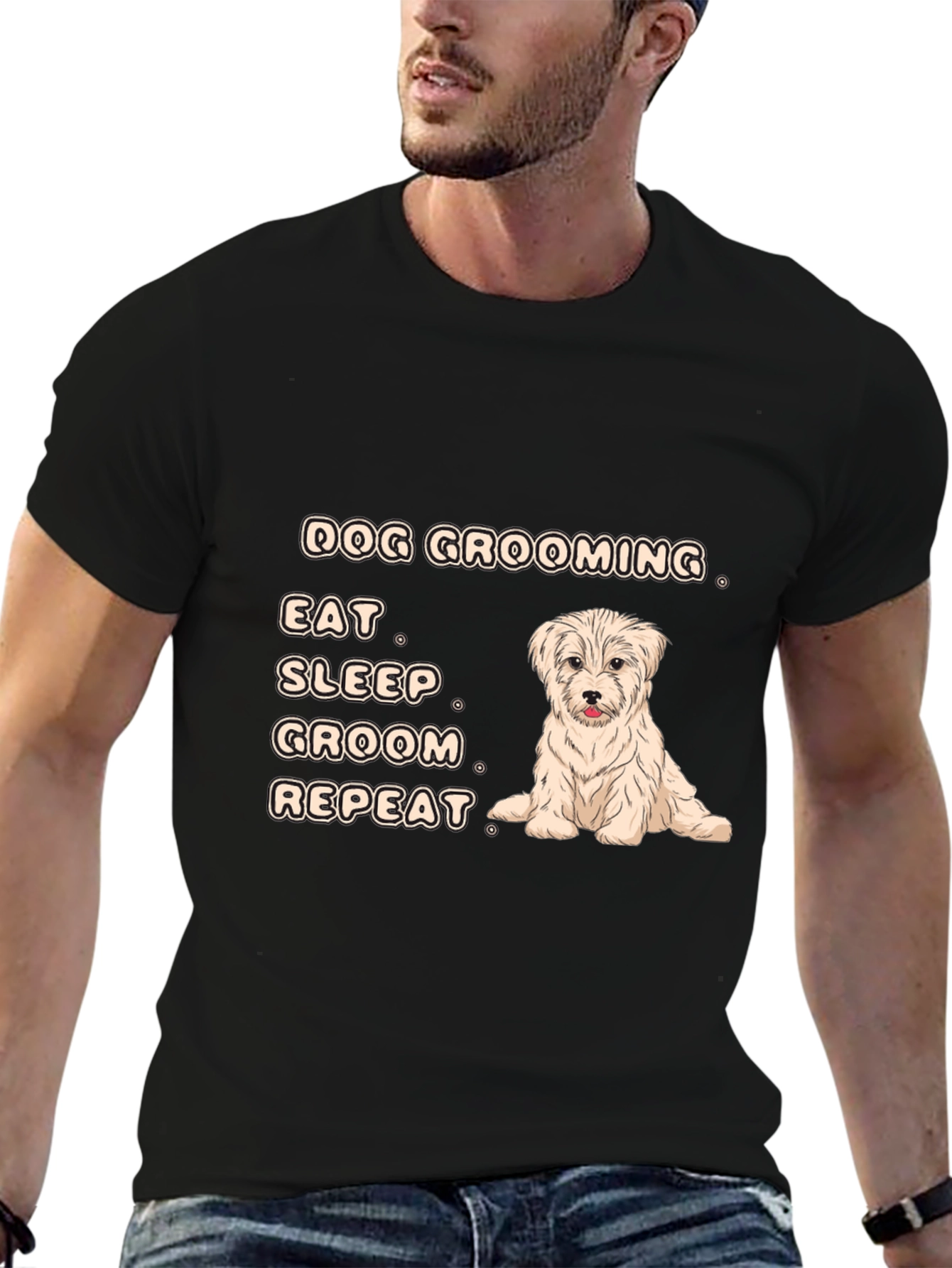 Dog Grooming T-Shirt - Eat Sleep Groom Repeat!