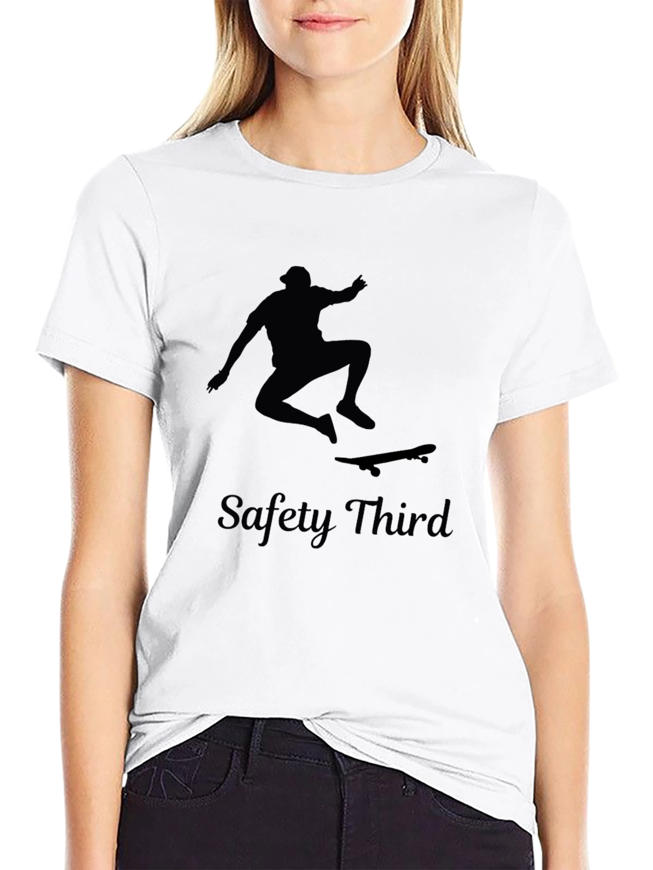 Safety Third Skateboarder Black Graphic Tee