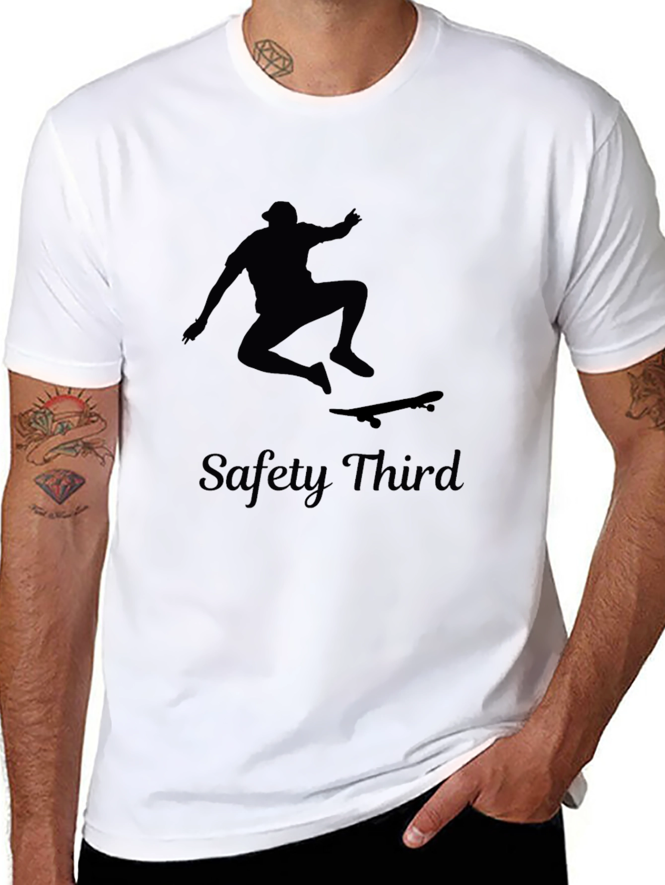 Safety Third Skateboarder Black Graphic Tee