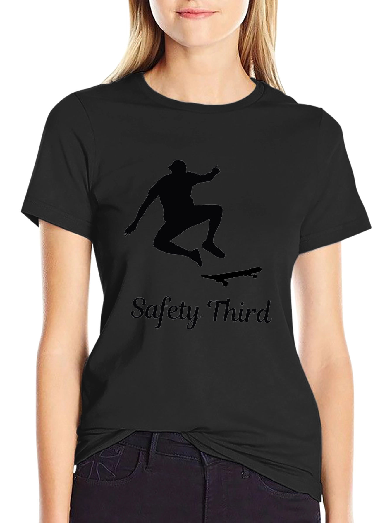 Safety Third Skateboarder Black Graphic Tee