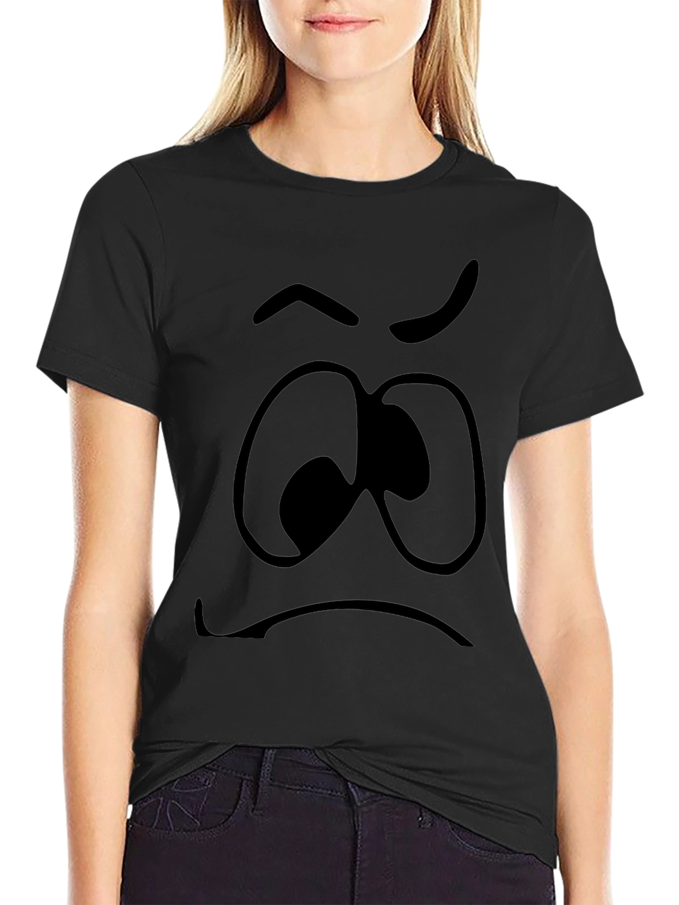 Grumpy Face Graphic Tee - Express Your Mood!