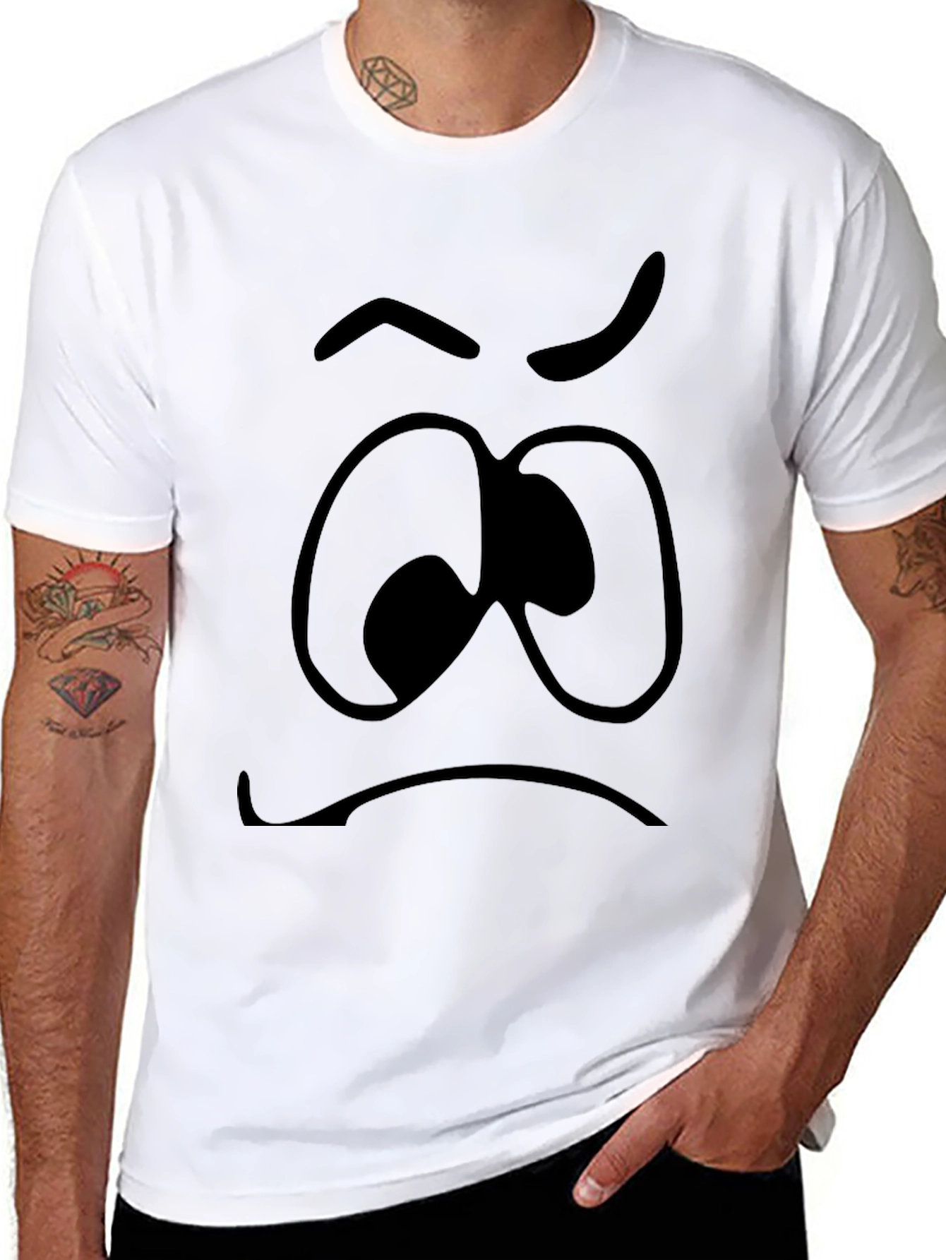 Grumpy Face Graphic Tee - Express Your Mood!