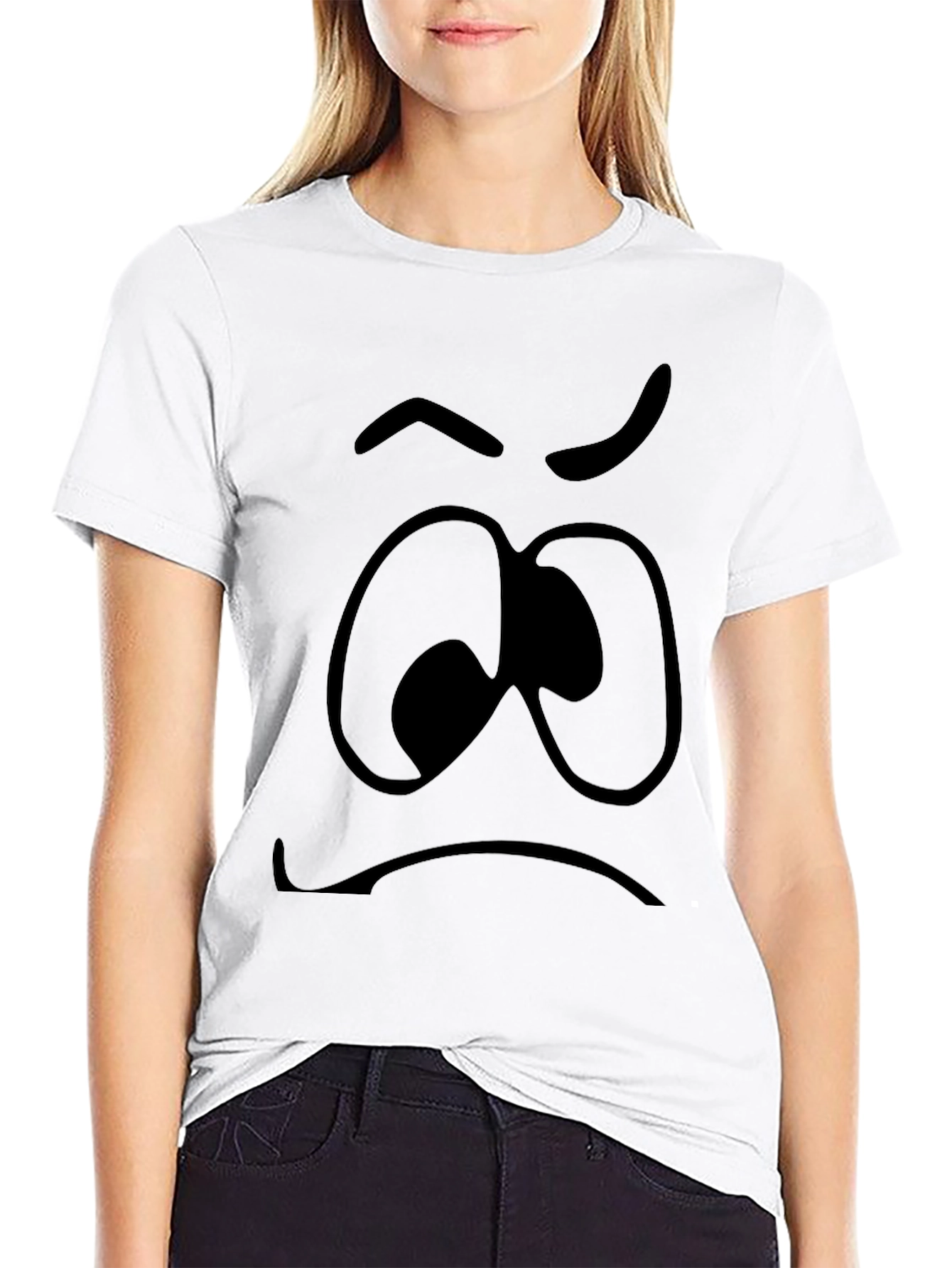 Grumpy Face Graphic Tee - Express Your Mood!