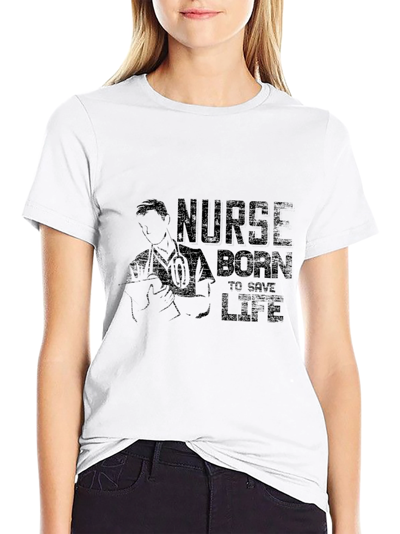 Nurse Born to Save Life Graphic T-Shirt
