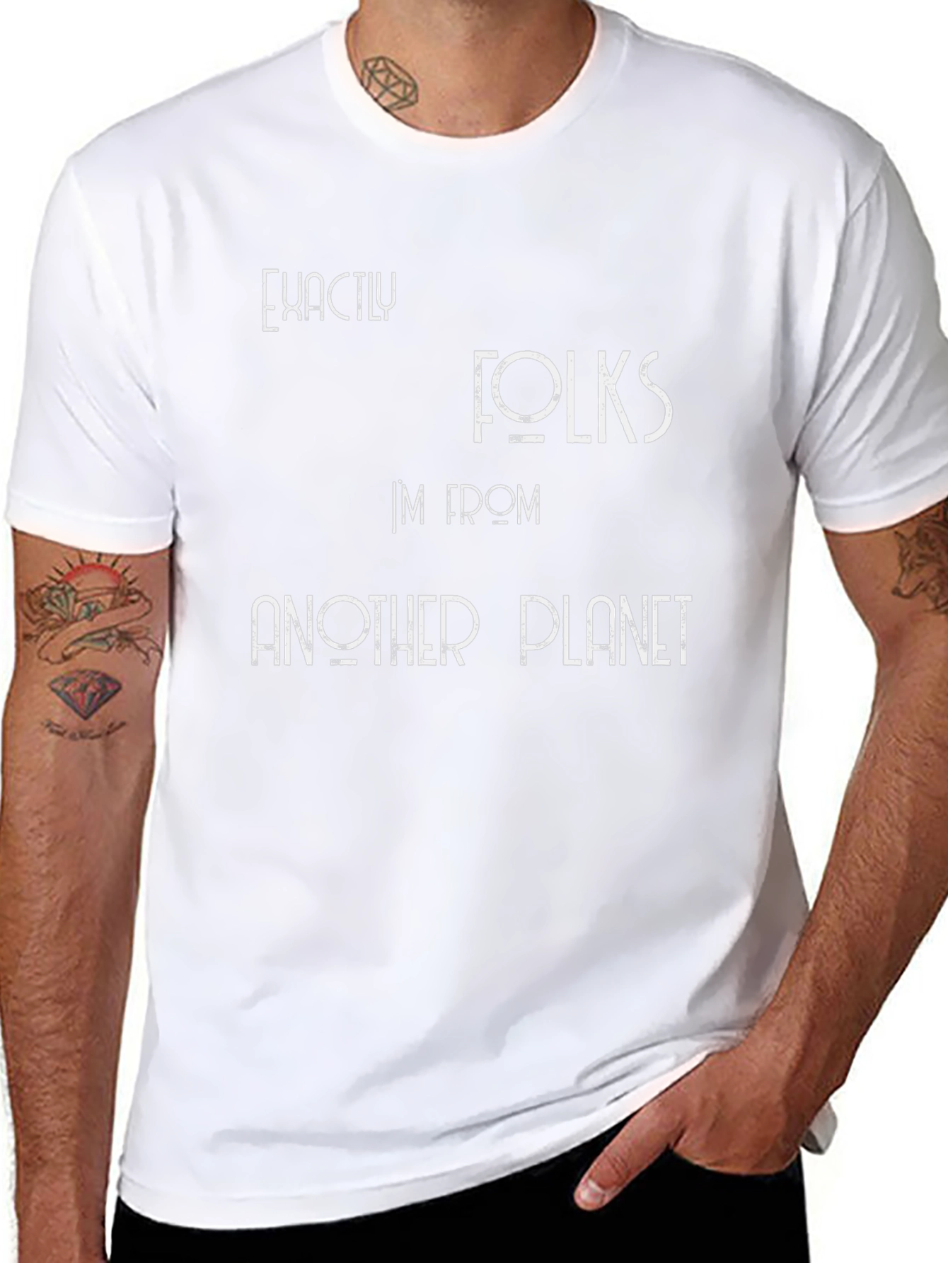 Exactly Folks Im From Another Planet Black Graphic Tee