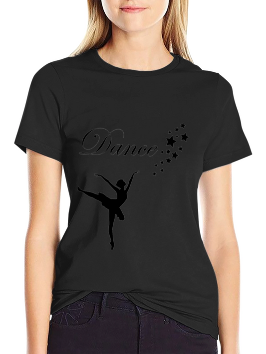 Dance Graphic Tee - Ballerina & Stars Black Shirt
