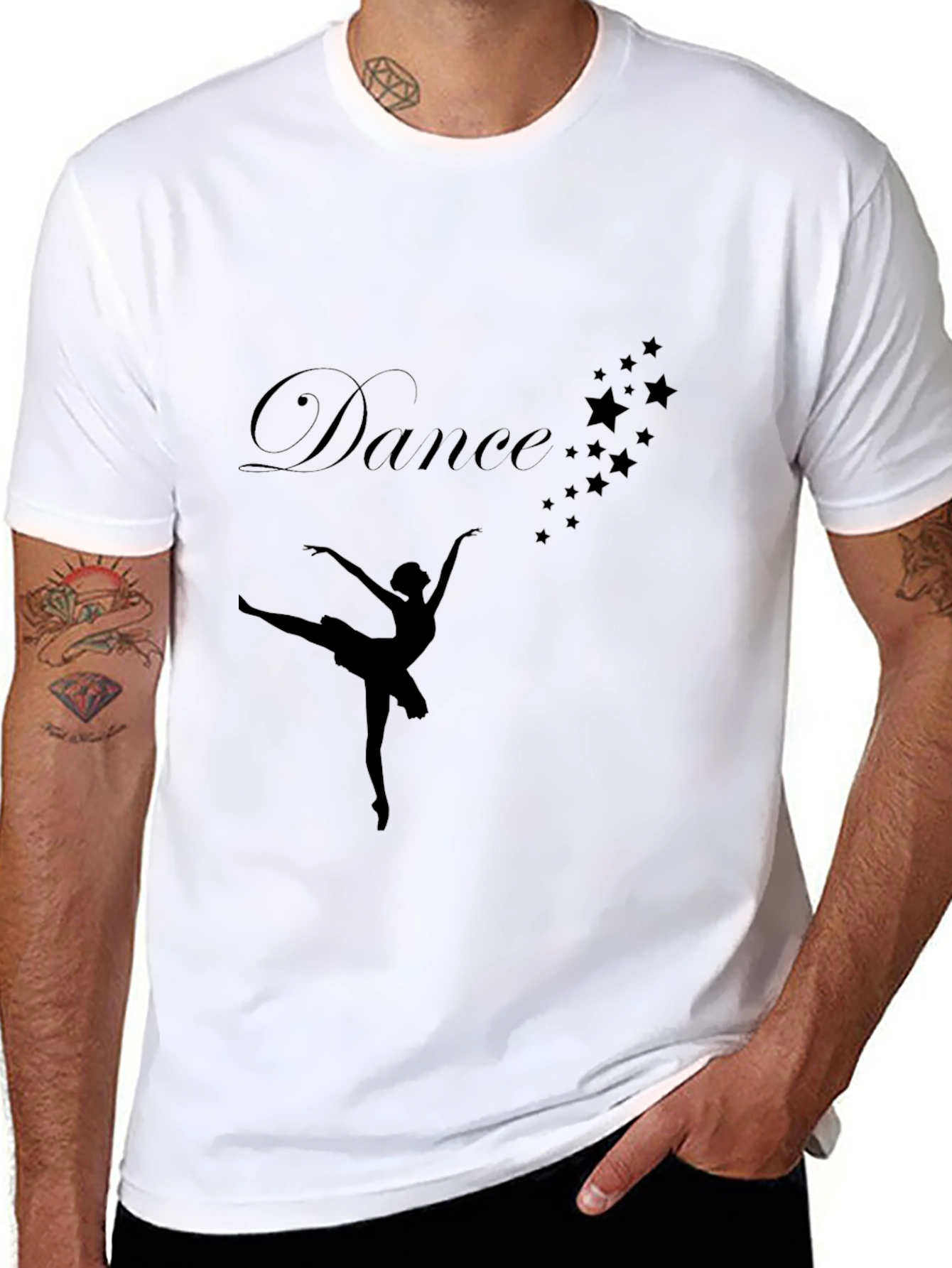 Dance Graphic Tee - Ballerina & Stars Black Shirt
