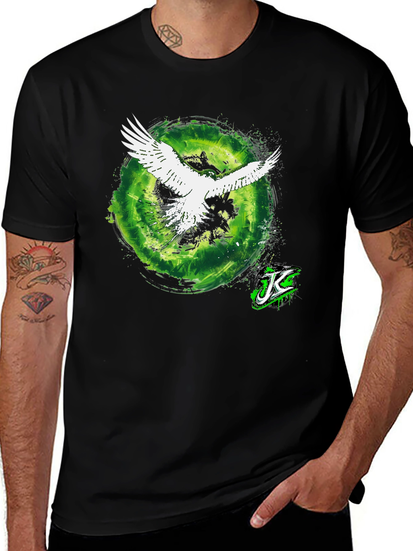 Eagle Portal Graphic Tee - Cool Black T-Shirt
