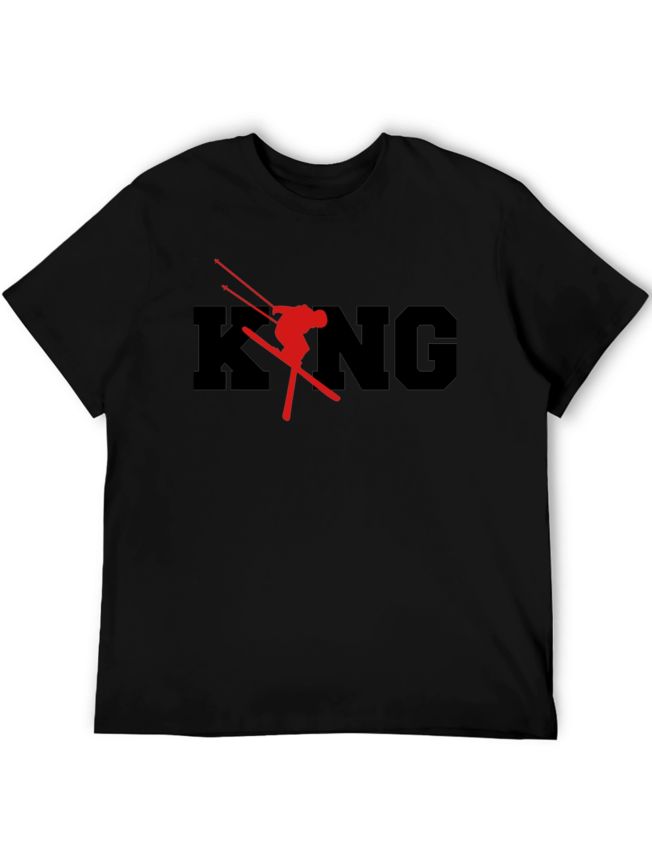 King Ski T-Shirt - Black Cotton Graphic Tee