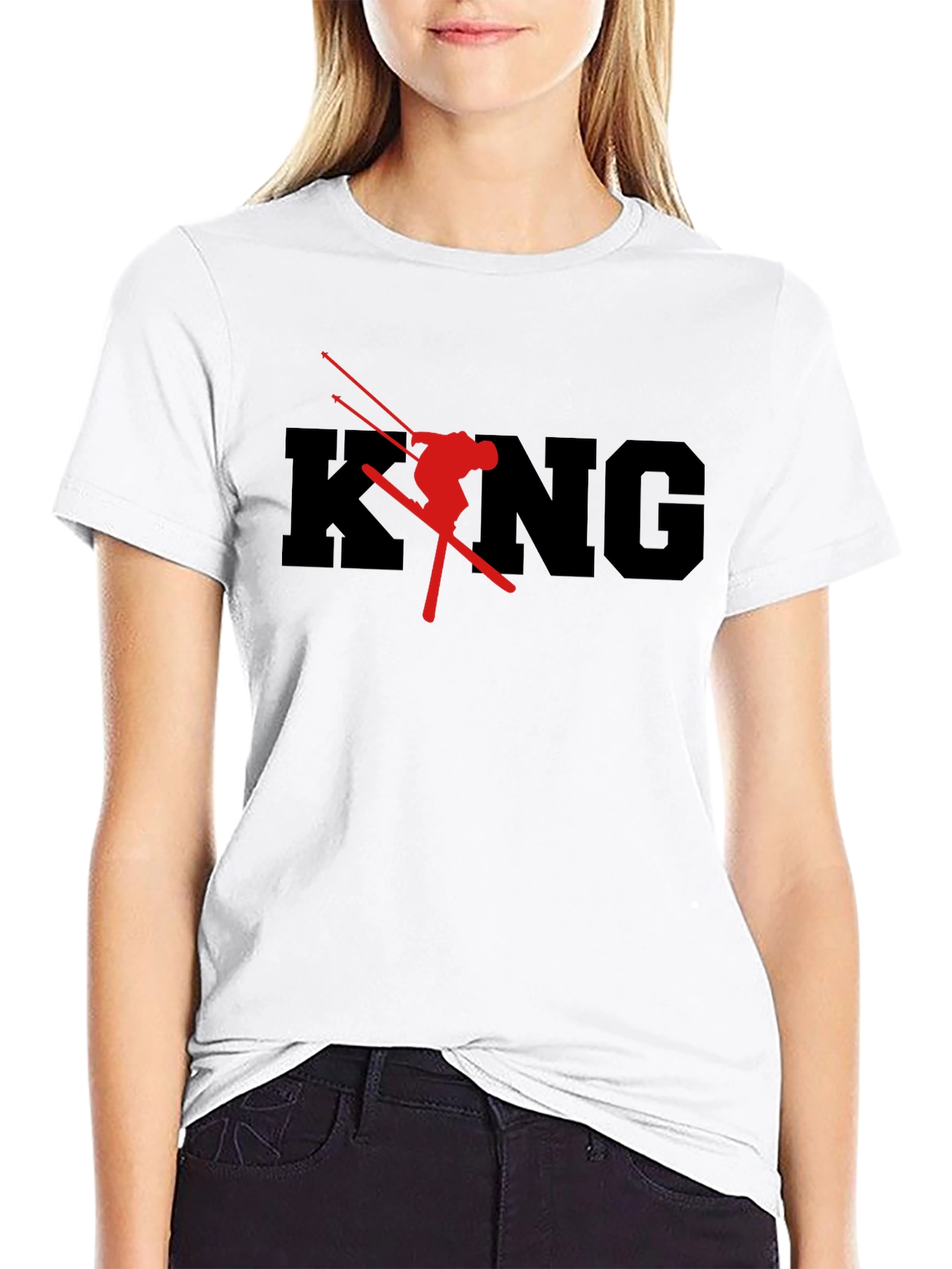 King Ski T-Shirt - Black Cotton Graphic Tee