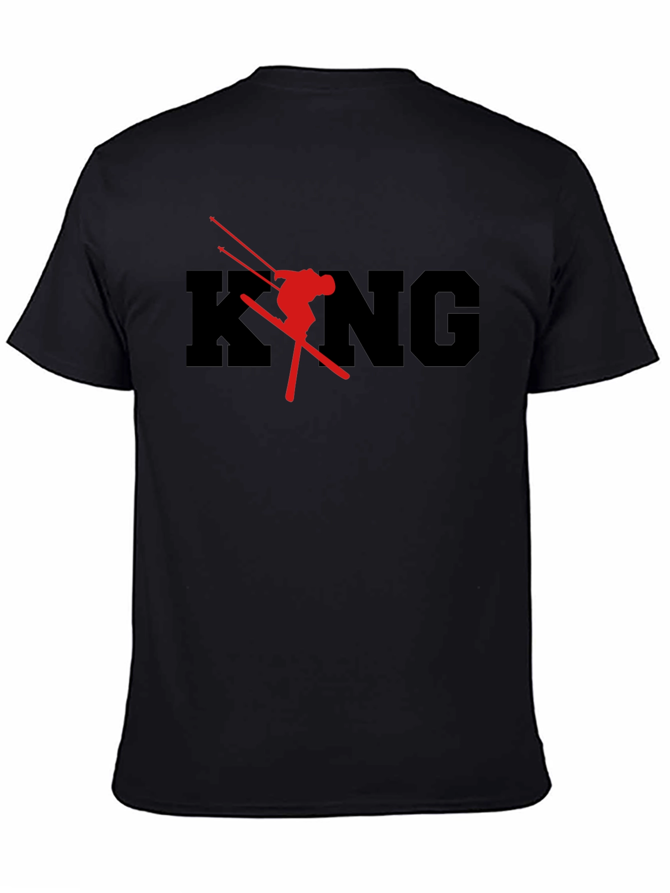 King Ski T-Shirt - Black Cotton Graphic Tee