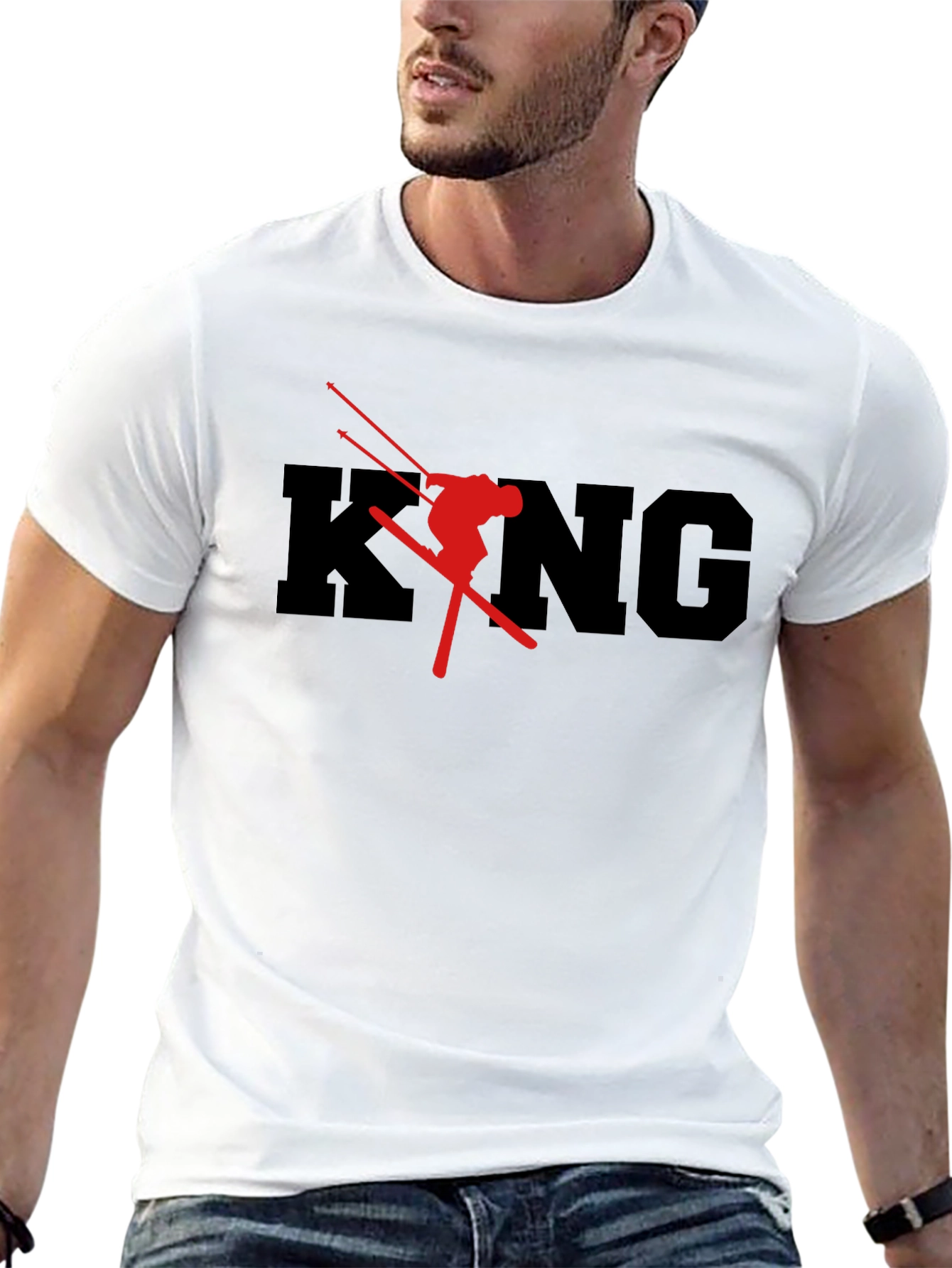 King Ski T-Shirt - Black Cotton Graphic Tee