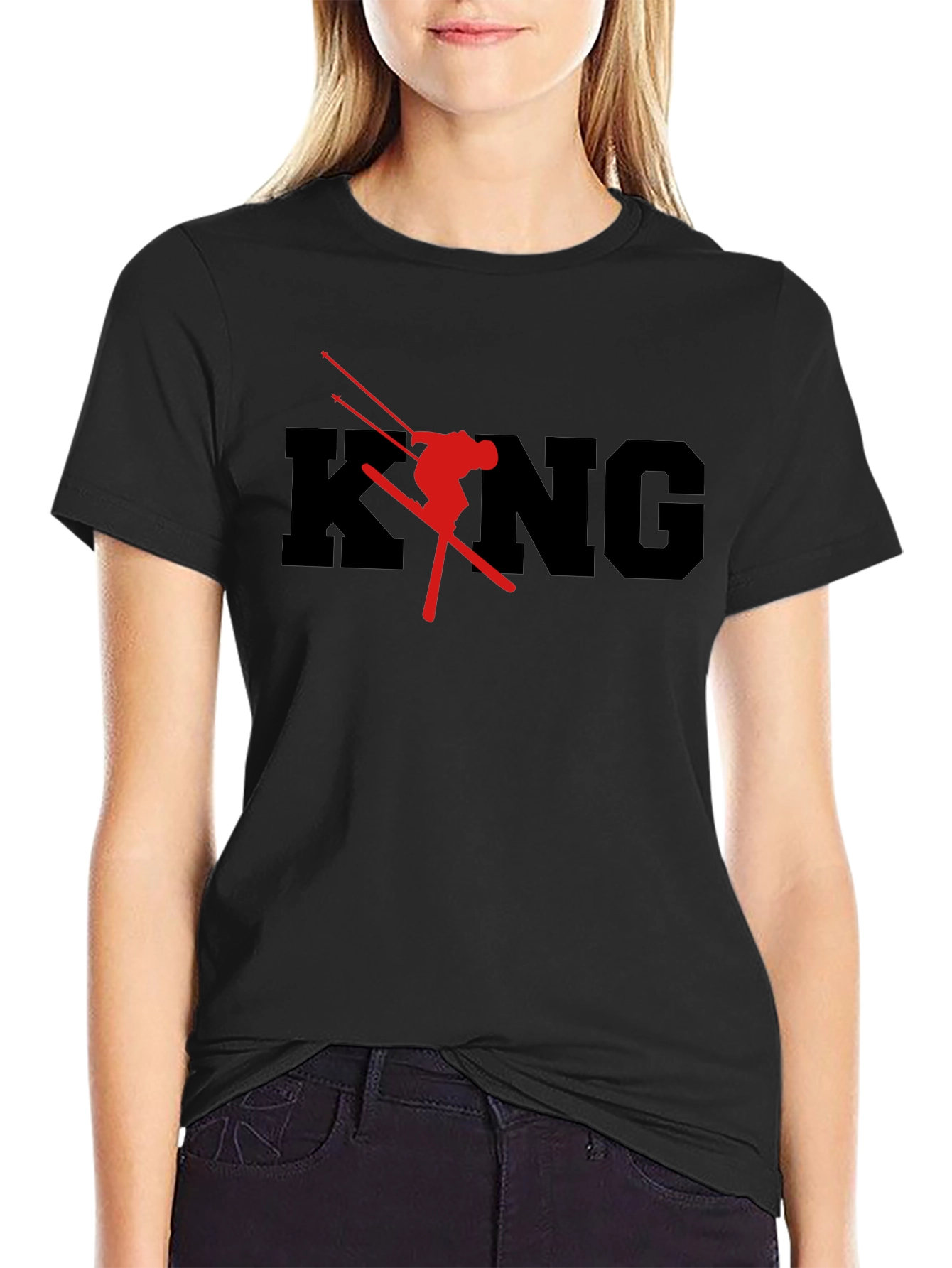 King Ski T-Shirt - Black Cotton Graphic Tee