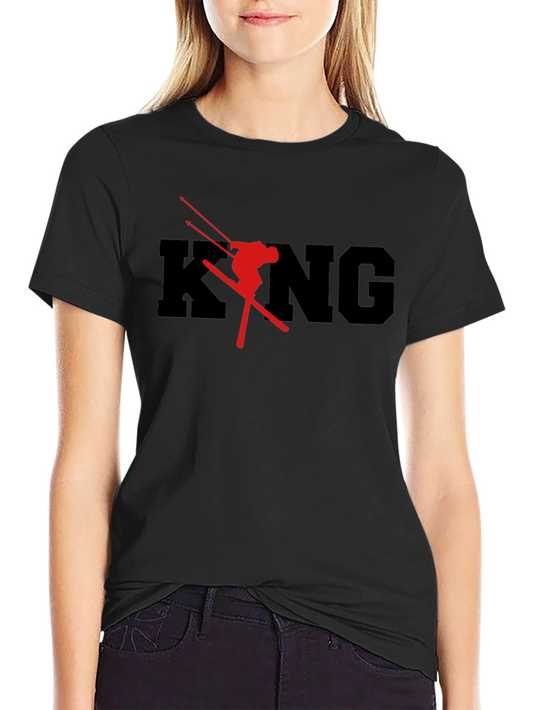 King Ski T-Shirt - Black Cotton Graphic Tee