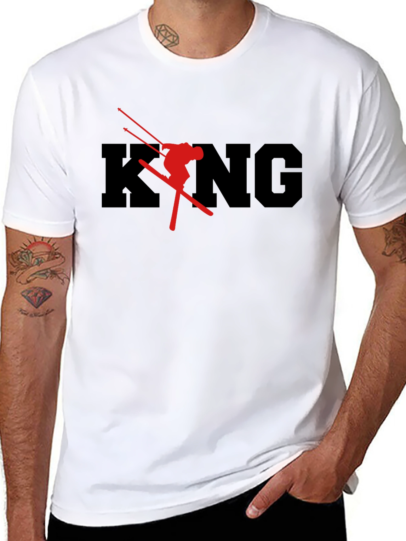 King Ski T-Shirt - Black Cotton Graphic Tee
