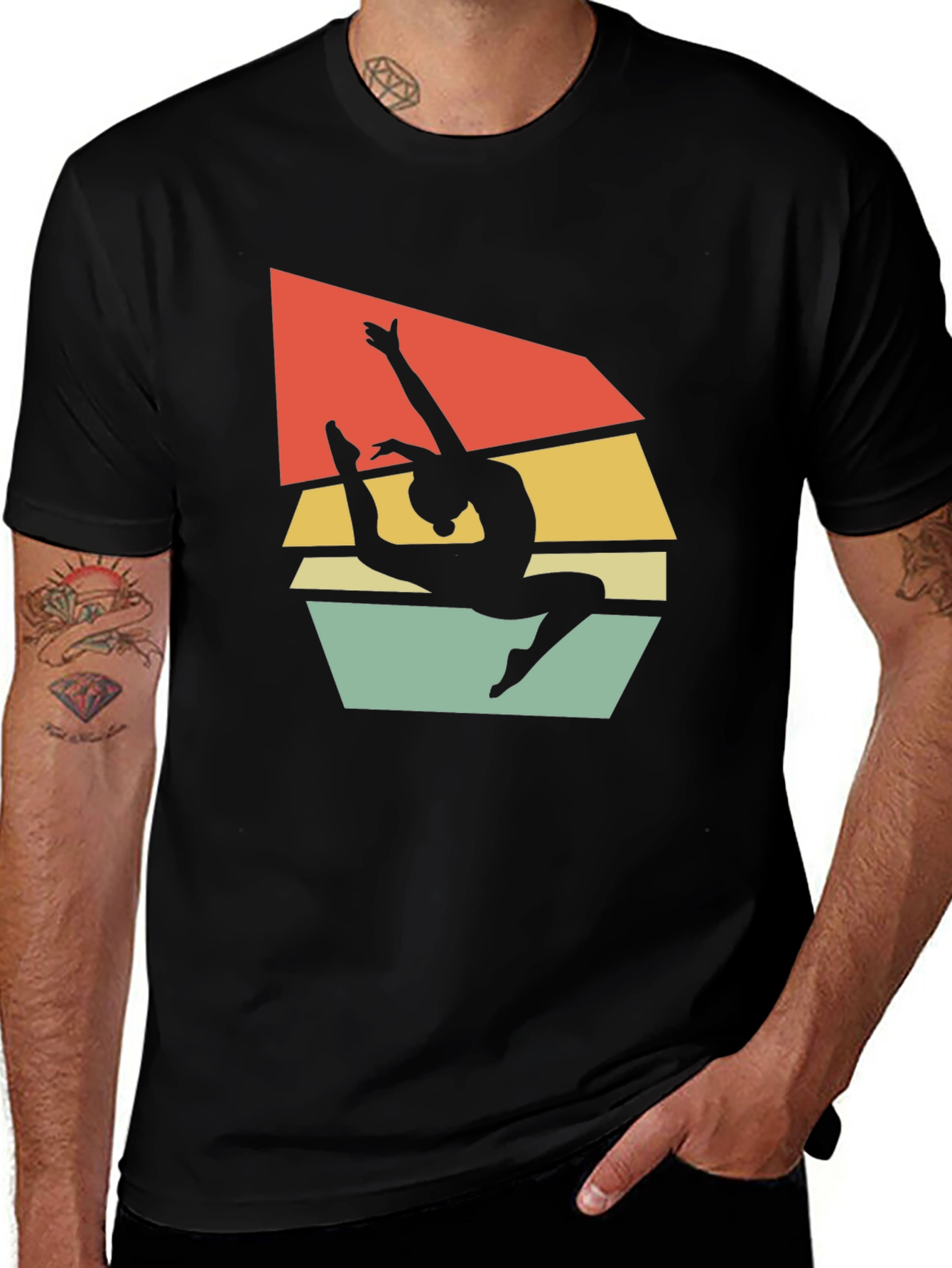 Gymnastics Retro Black T-Shirt