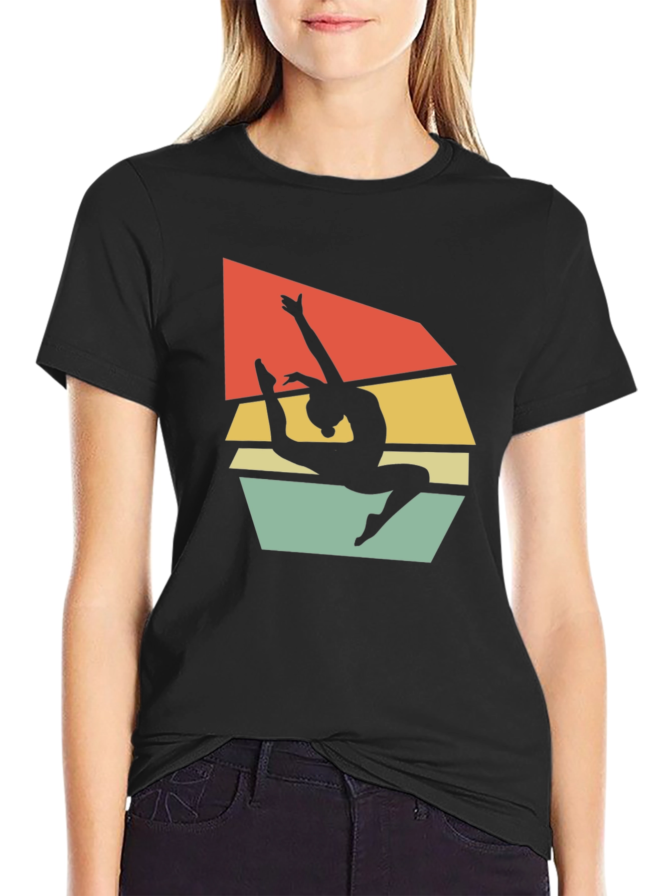 Gymnastics Retro Black T-Shirt