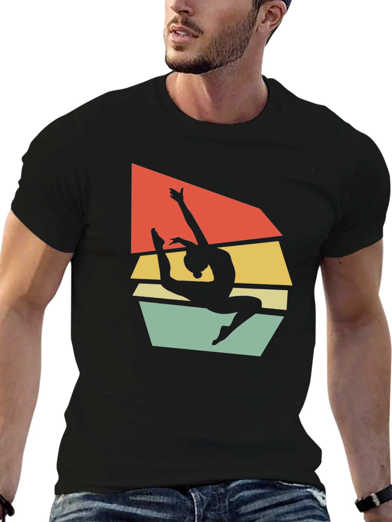 Gymnastics Retro Black T-Shirt