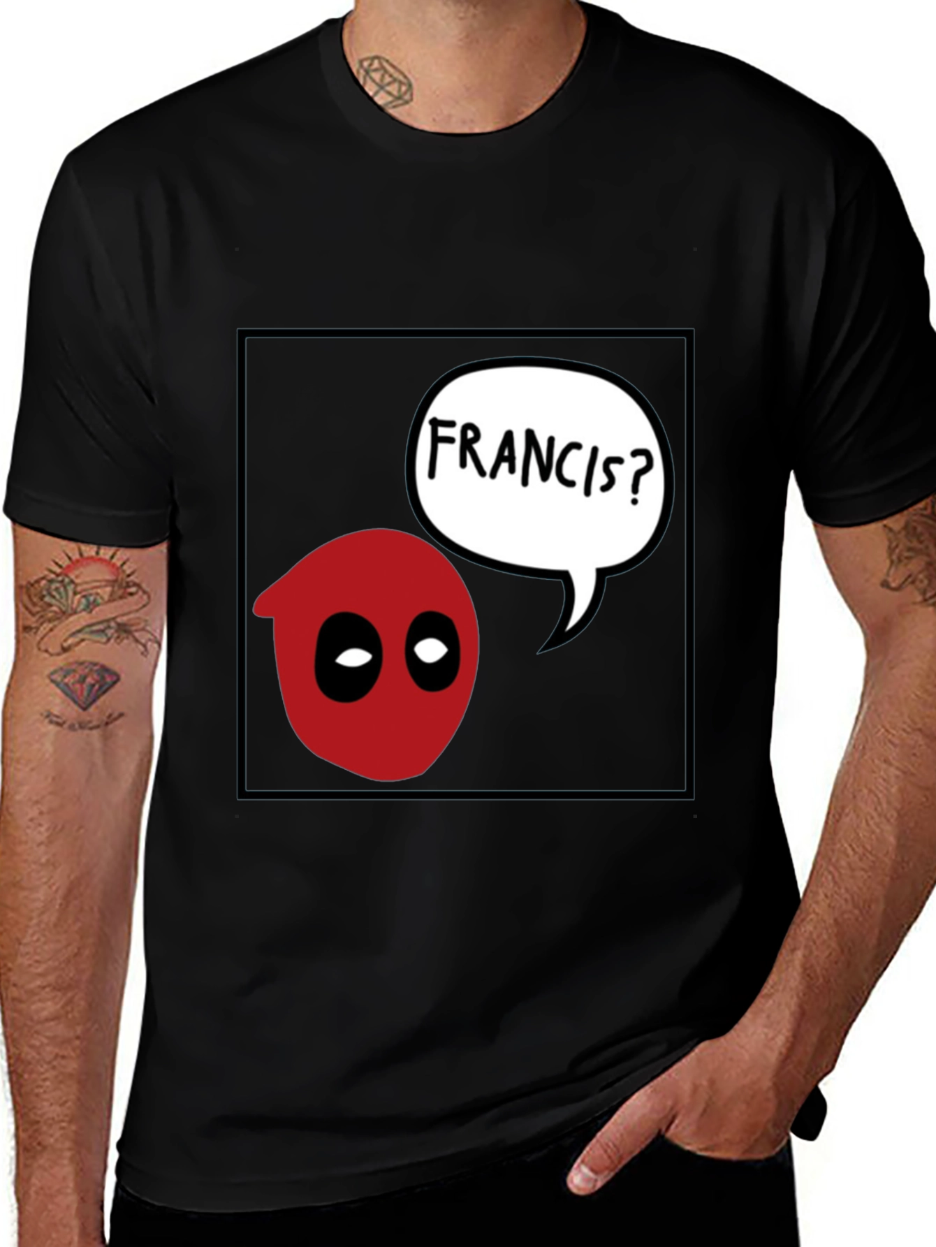 Deadpool Francis? Graphic Black T-Shirt