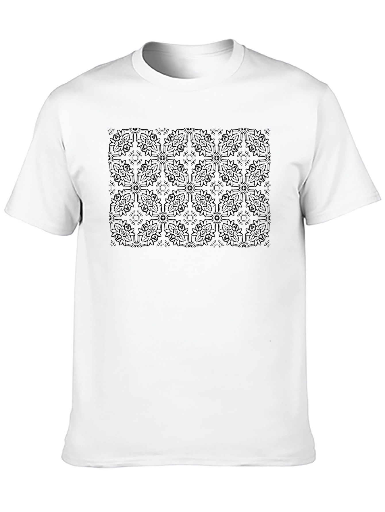 Patterned Crew Neck T-Shirt