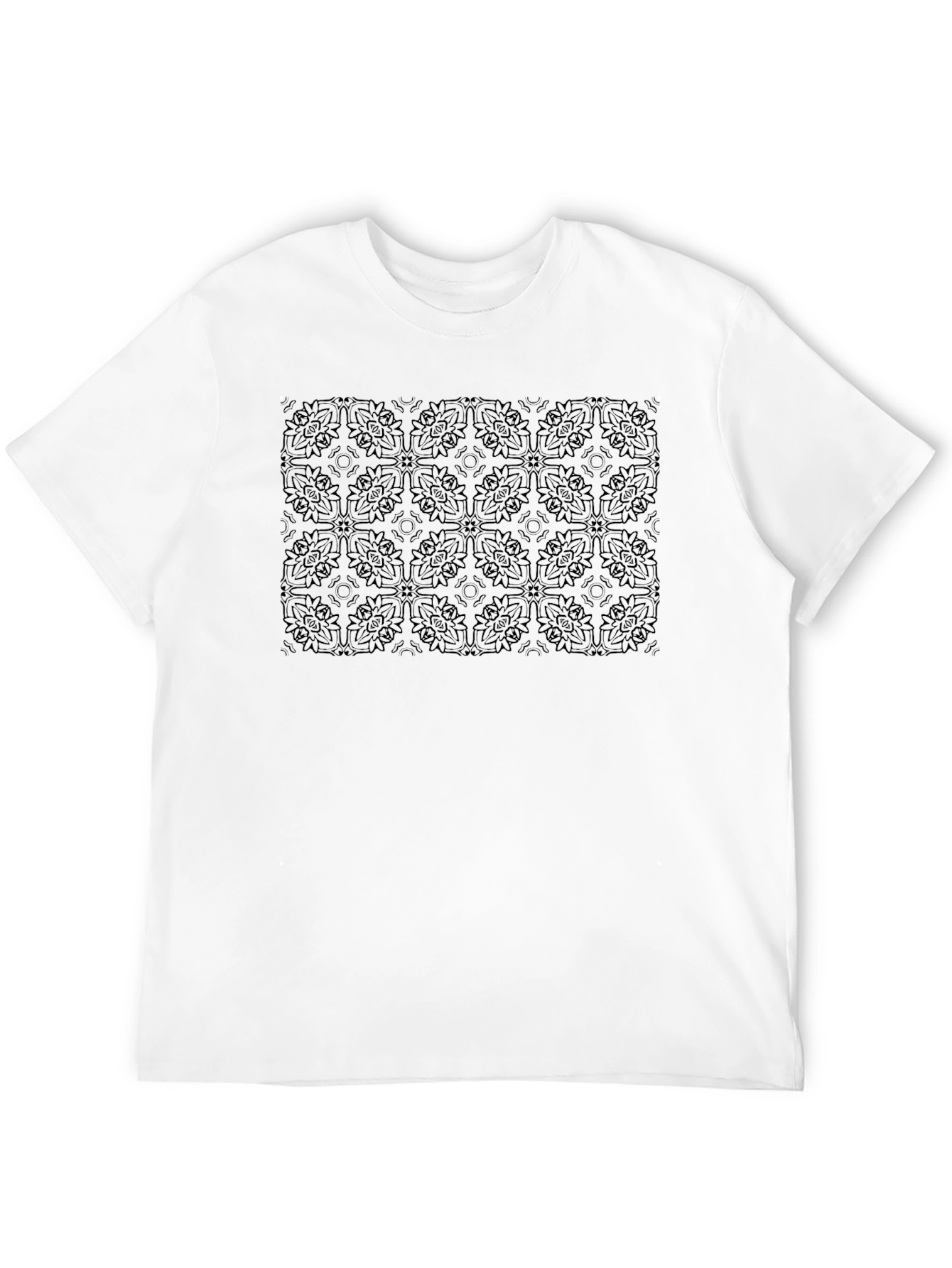Patterned Crew Neck T-Shirt