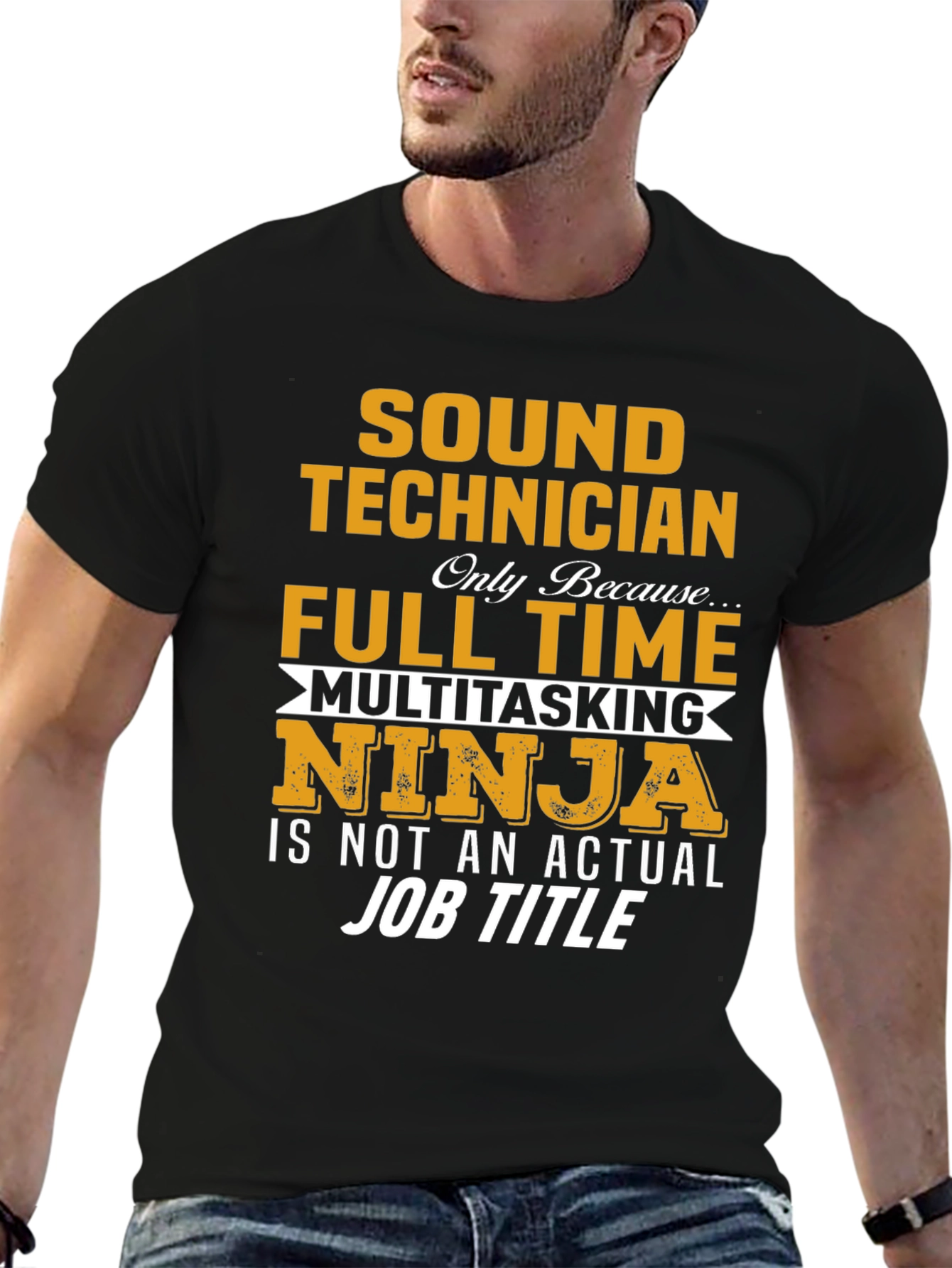 Sound Technician Multitasking Ninja Graphic T-Shirt