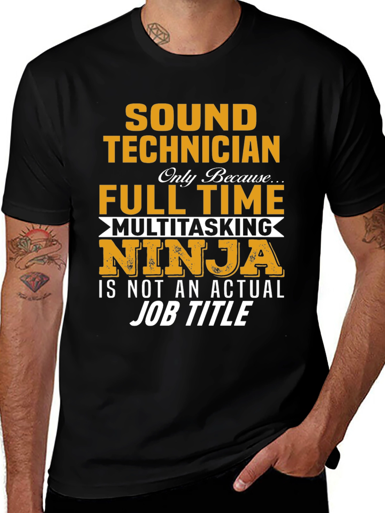 Sound Technician Multitasking Ninja Graphic T-Shirt