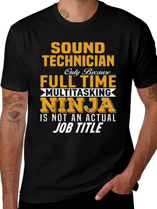 Sound Technician Multitasking Ninja Graphic T-Shirt