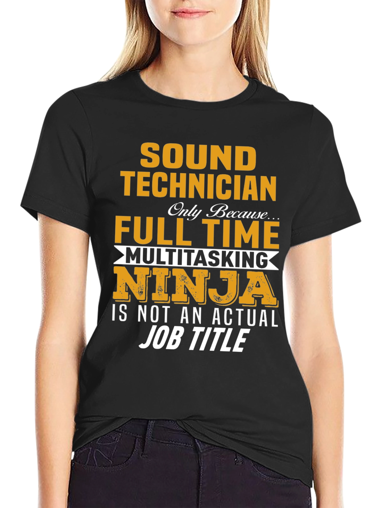 Sound Technician Multitasking Ninja Graphic T-Shirt