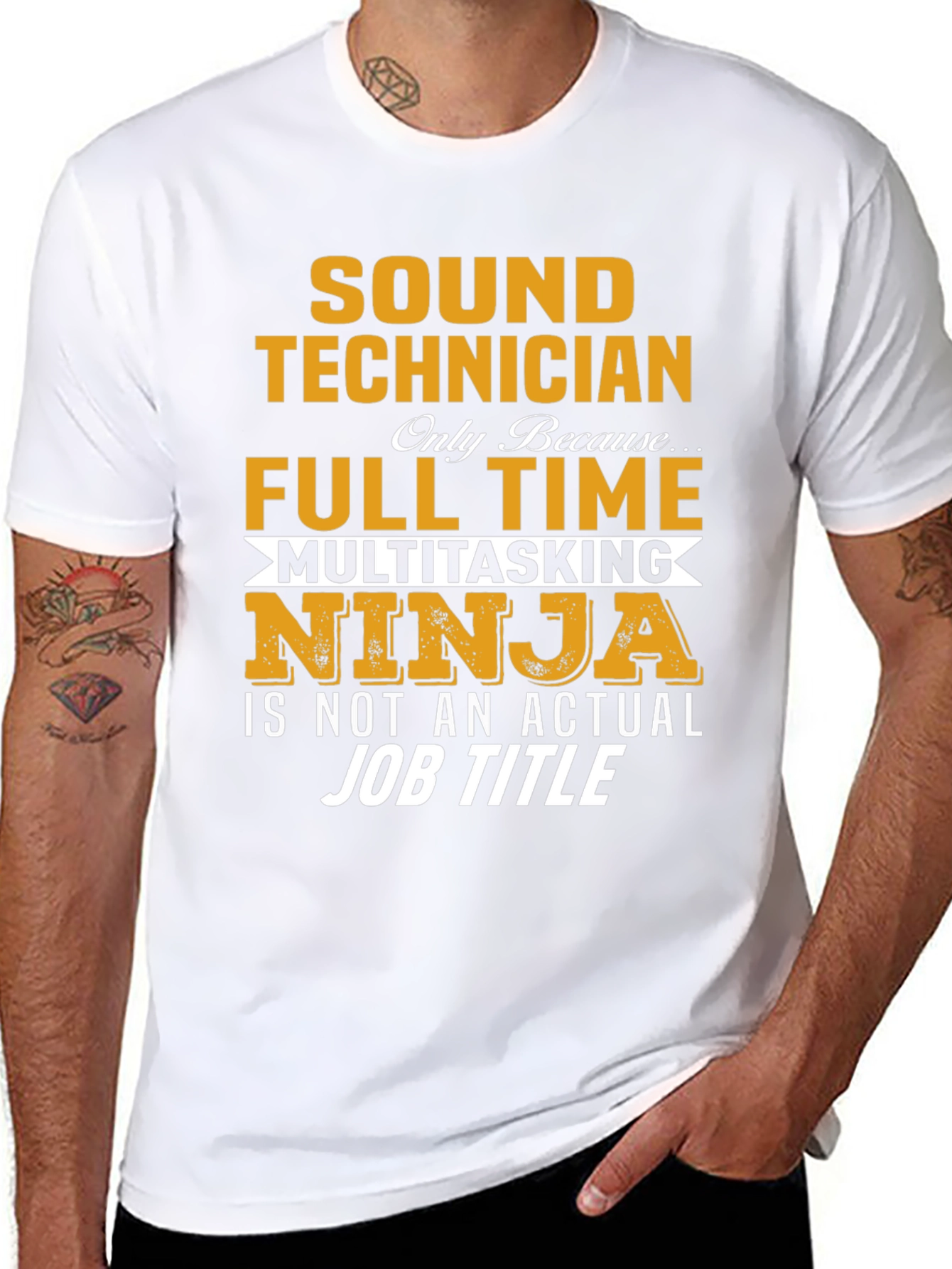 Sound Technician Multitasking Ninja Graphic T-Shirt