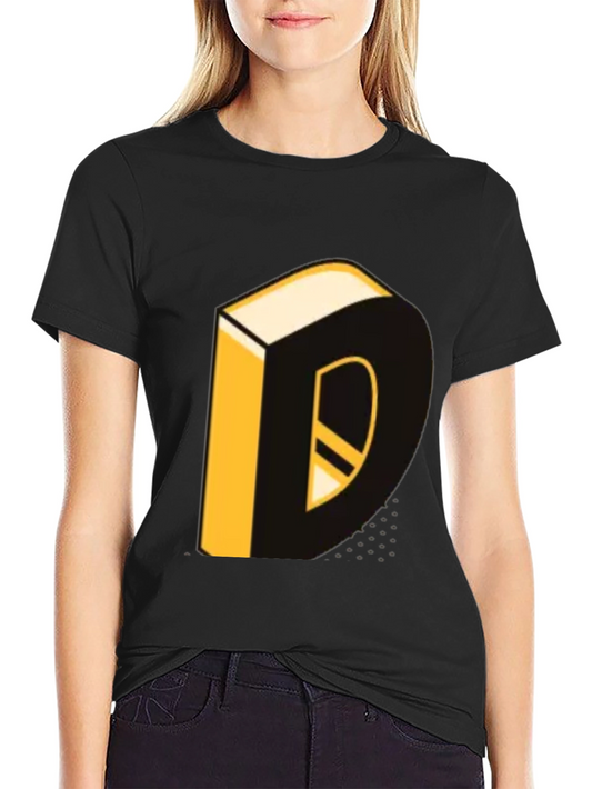 Modern 3D Letter D Graphic Tee