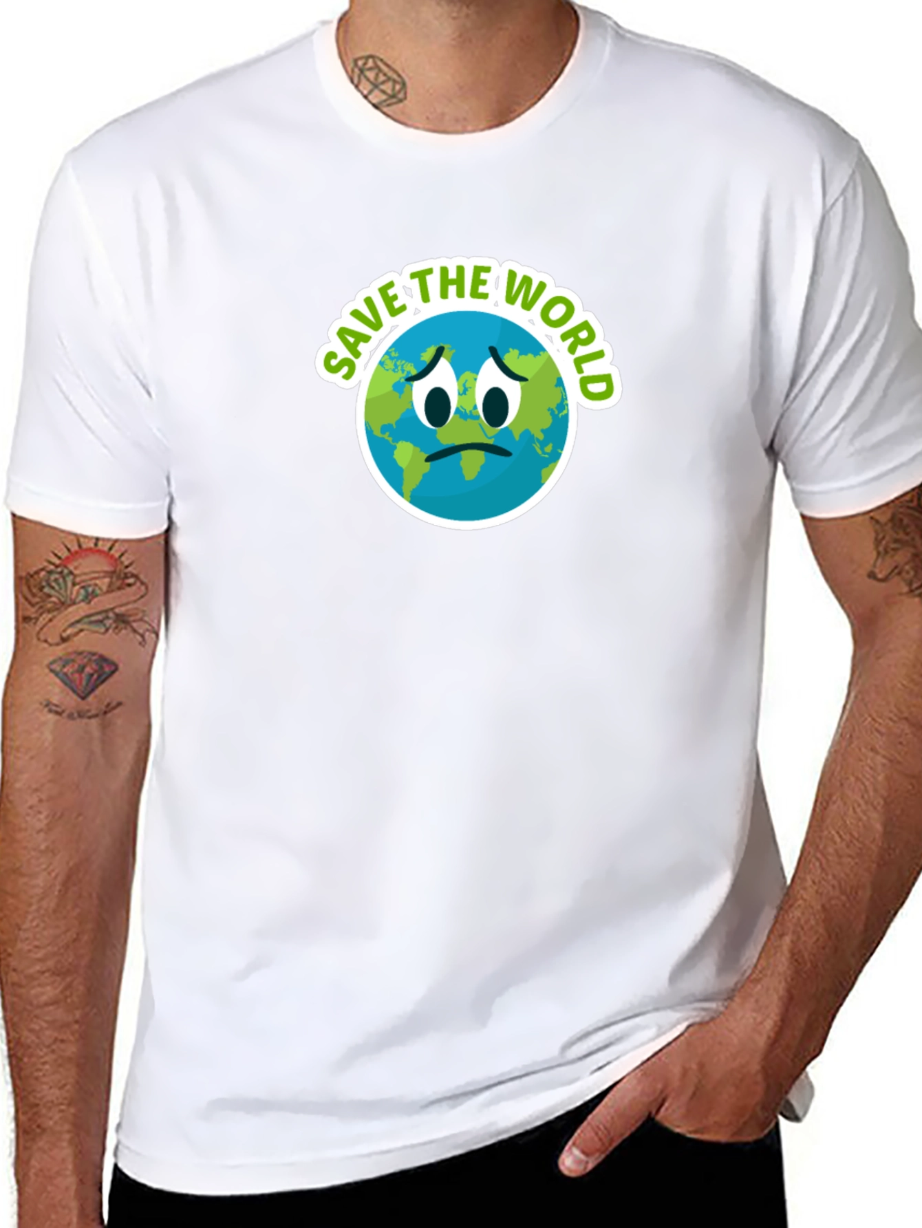Save the World T-Shirt - Earth Emoji Design