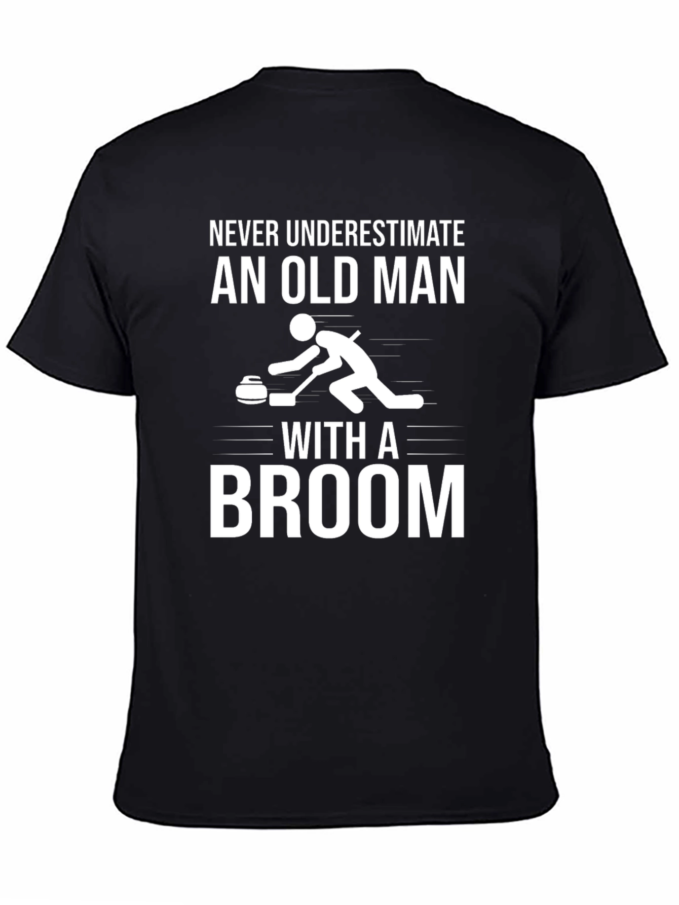 Never Underestimate Old Man With A Broom T-Shirt