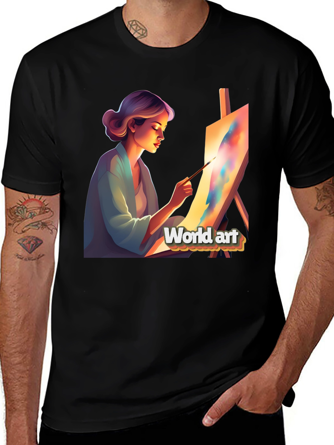 World Art Black T-Shirt