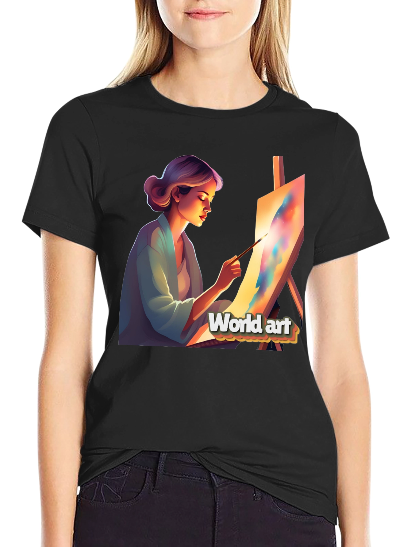 World Art Black T-Shirt