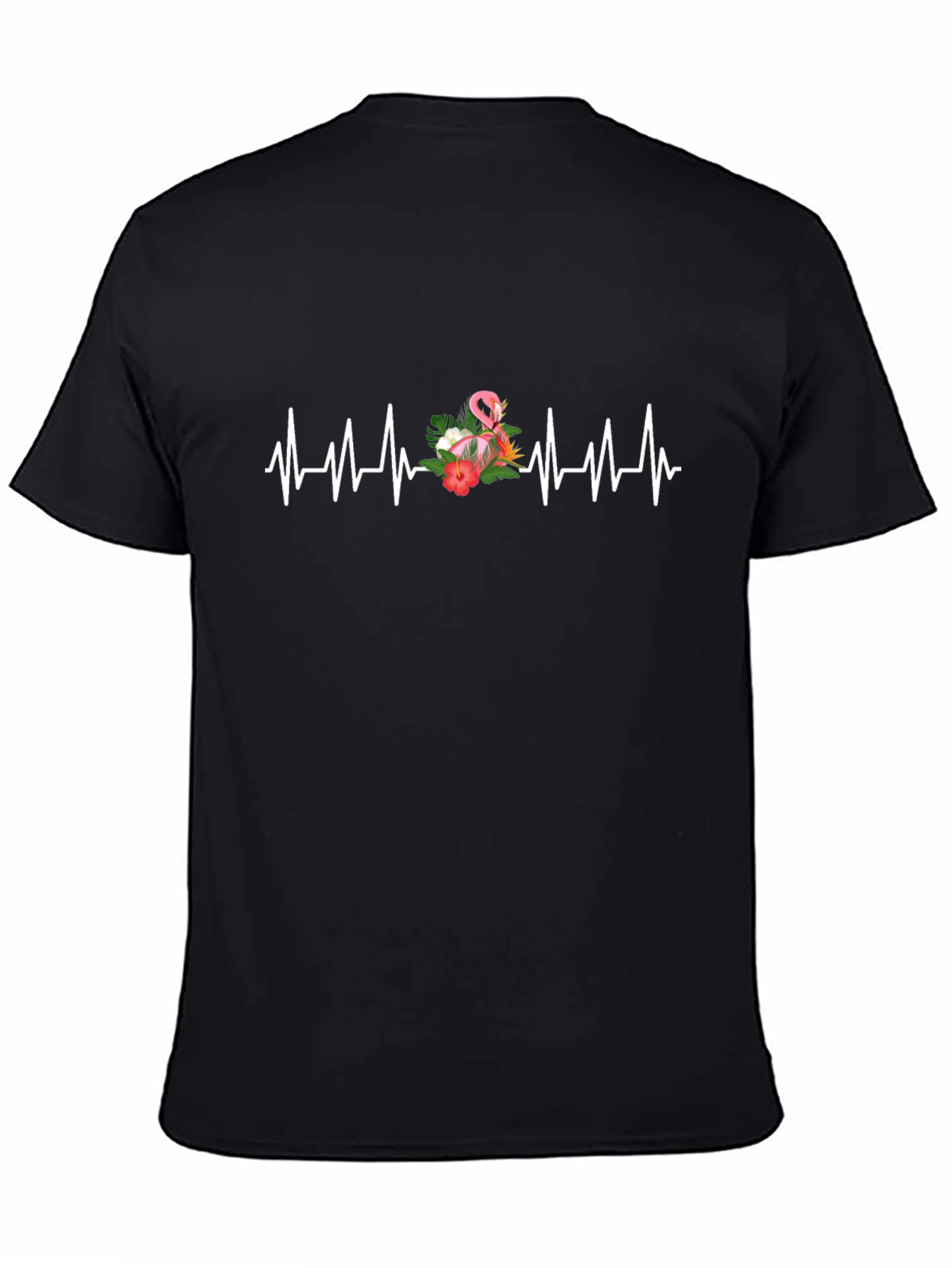 Flamingo Heartbeat Graphic Tee - Trendy Casual Wear