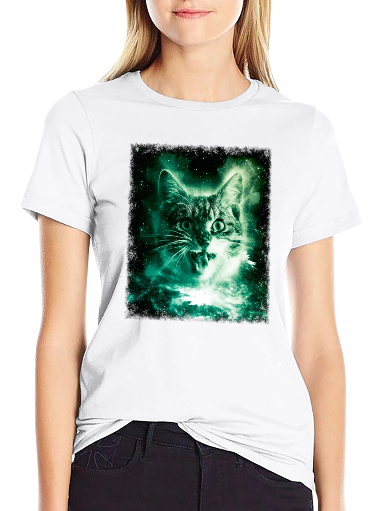 Cosmic Cat Black T-Shirt