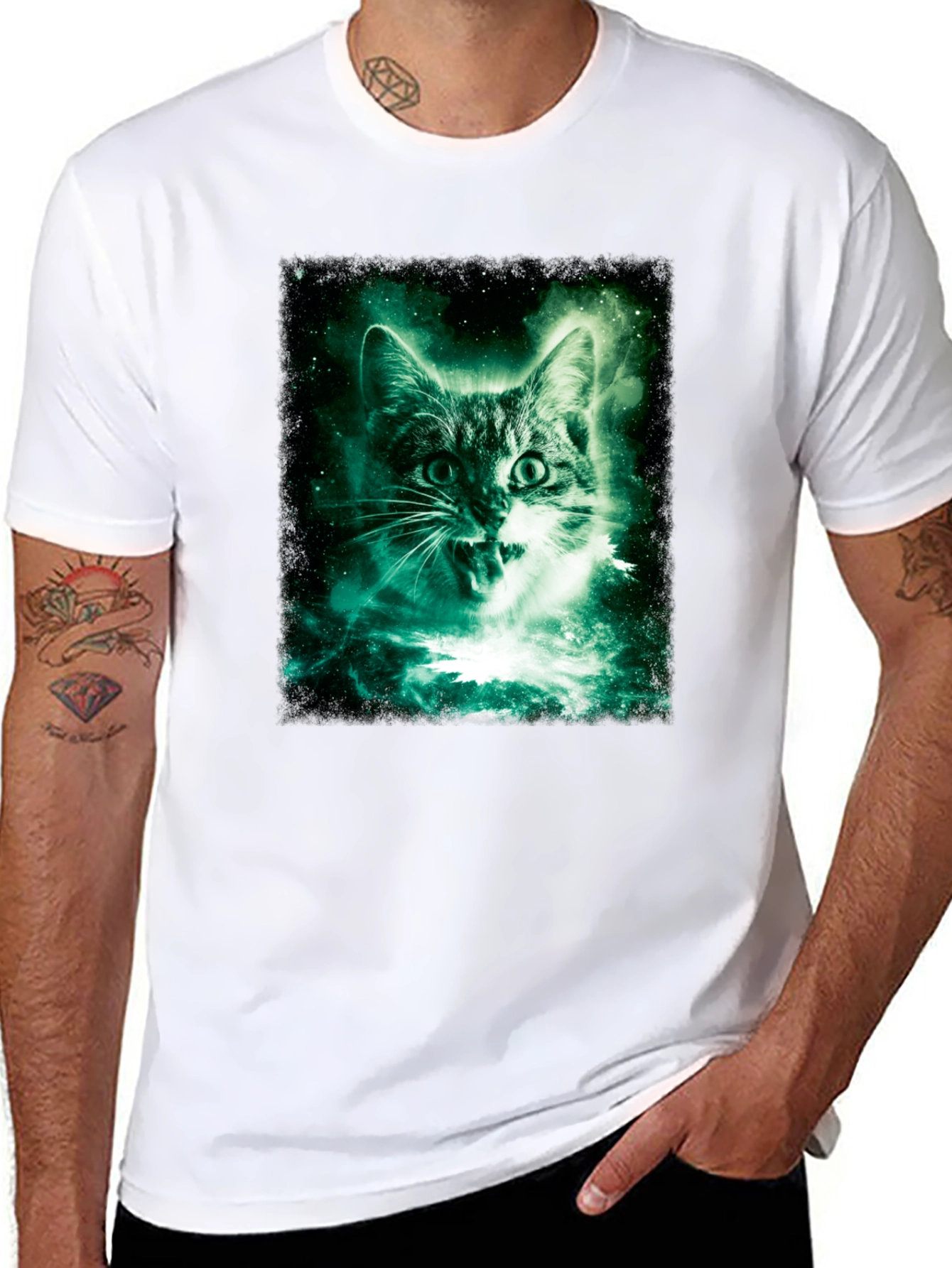 Cosmic Cat Black T-Shirt