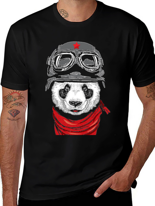 Panda Biker T-Shirt - Cool Panda Design