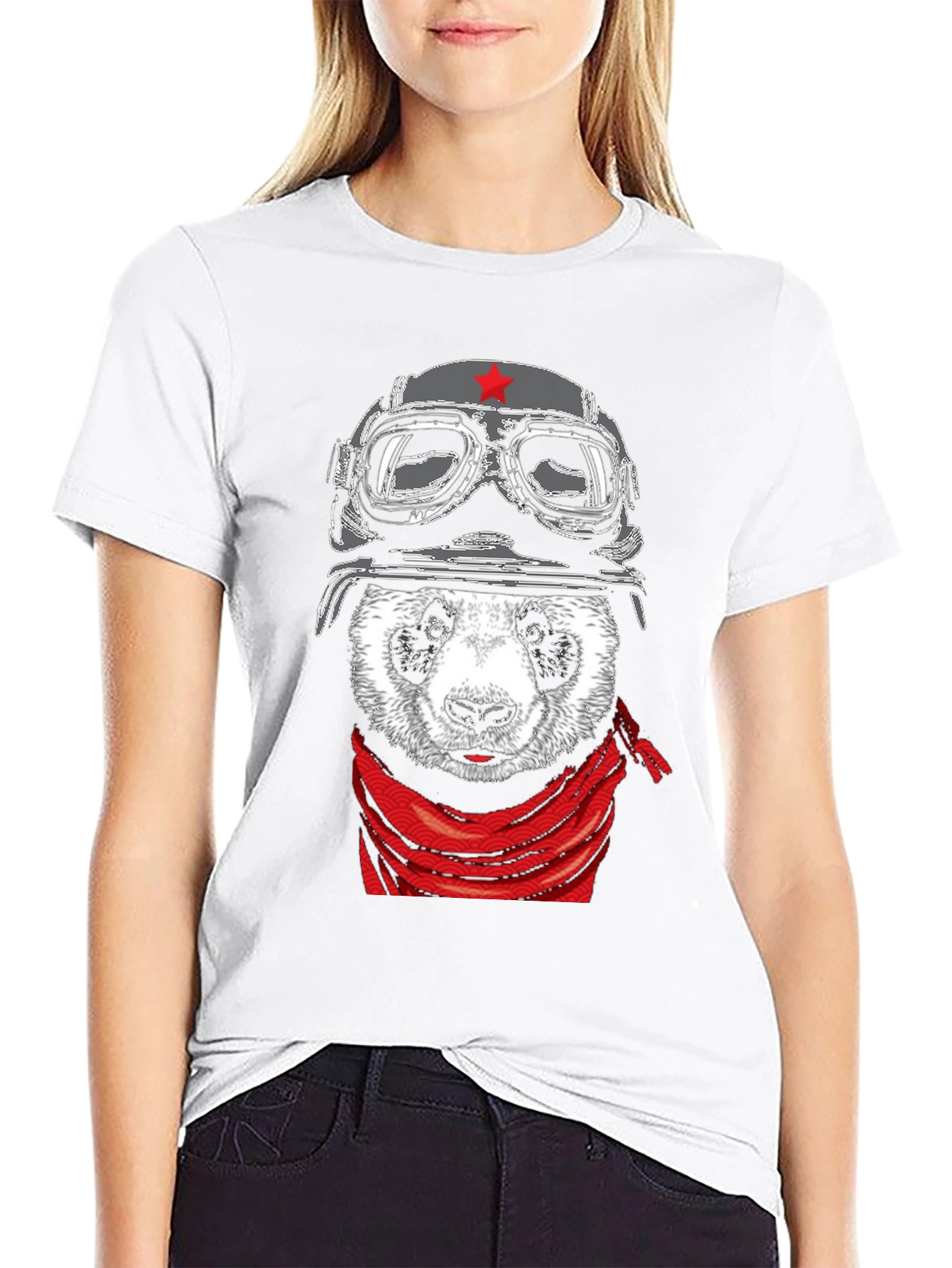 Panda Biker T-Shirt - Cool Panda Design