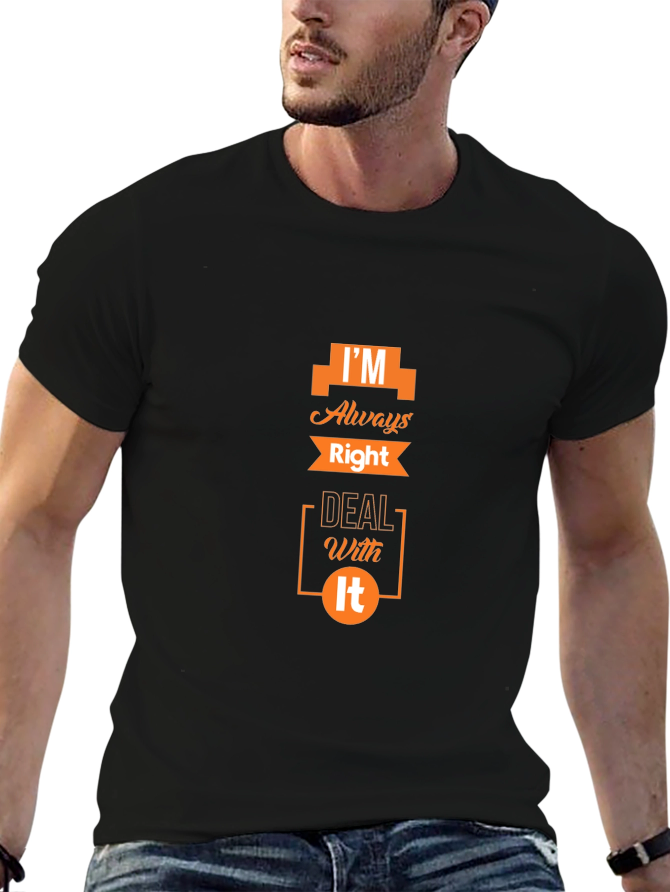 Im Always Right Mens Black Graphic T-Shirt